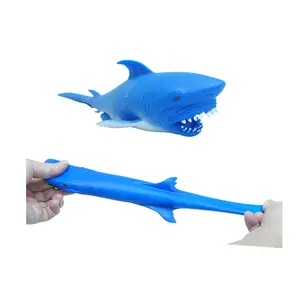 Novo Estilo Stress Release TPR Animal Stretch Toy Squeezable Stretchy Tubarão Brinquedo Engraçado Soft Fidget Brinquedos