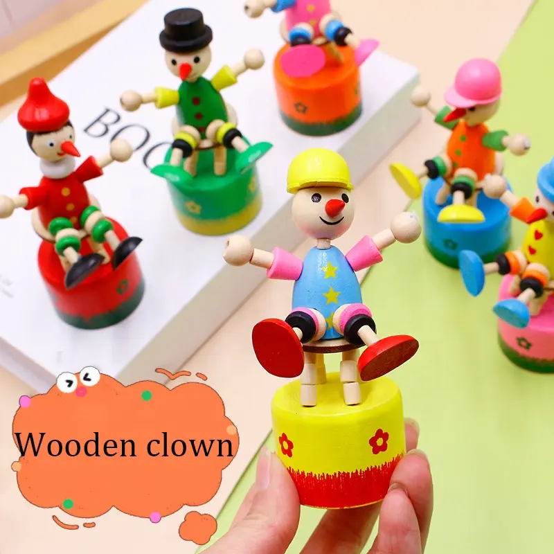 2023 New Creative swing wooden doll toy press dance to vent desktop ornaments toy children's educational toys