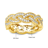 Bague Chaîne Cubaine Hip Hop Moissanite Iced Out en Argent Sterling 925 Taille 5-9 pour Hommes Femmes Bijoux Tendance Unisexe de Fabrication Usine