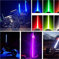 Nouvelle antenne de drapeau à dents bleues à LED en spirale de 360 degrés pour ATV UTV camion léger Buggy RGB led fouet lumières