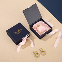Boîte d'emballage magnétique personnalisée en carton 1400g + ruban satiné pour bijoux (bague, boucles d'oreilles, collier) – Idéale pour l'emballage cadeau et les marques de bijoux