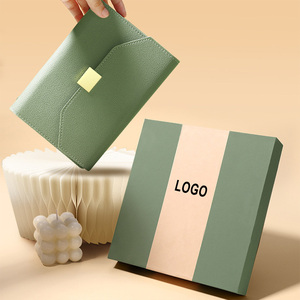 Venta al por mayor de regalos de negocios personalizados Set pluma 6 anillos cuadernos A5 Pu cuero planificador carpeta diario con logotipo - Product Image 5