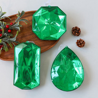 Ornements en acrylique facetté de grande taille, pendentifs en diamant colorés pour la décoration de l'arbre de Noël et des fêtes