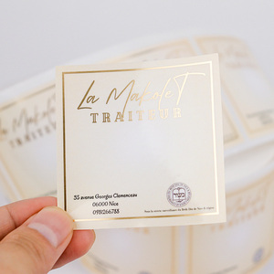 Etiqueta Adhesiva de Vinilo Impermeable con Impresión Personalizada, Etiqueta Dorada con Logotipo Cosmético, Etiqueta Transparente para Perfume en Rollo, Etiqueta para Botellas - Product Image 5