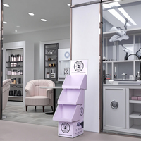 Wellpappe-Werbeständer für Lippenstifte und Kosmetik, Karton-Make-up-Displayständer für Kosmetik im Bodenbereich