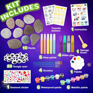 2026 New Educational Toy Glow in the Dark Rock Painting Kit Craft <b>Supplies</b> Diy Set <b>Arts</b> and Crafts Kit for Kids - Product Image 3
