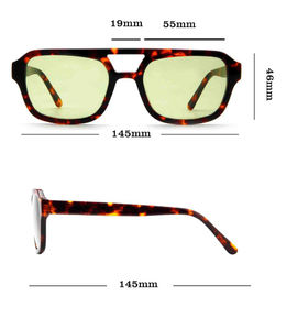 Kính mắt thời trang nam thiết kế 2025, gọng vuông lớn cầu đôi, kính râm unisex, kính mát acetate tùy chỉnh <span class=keywords><strong>2026</strong></span> - Product Image 3