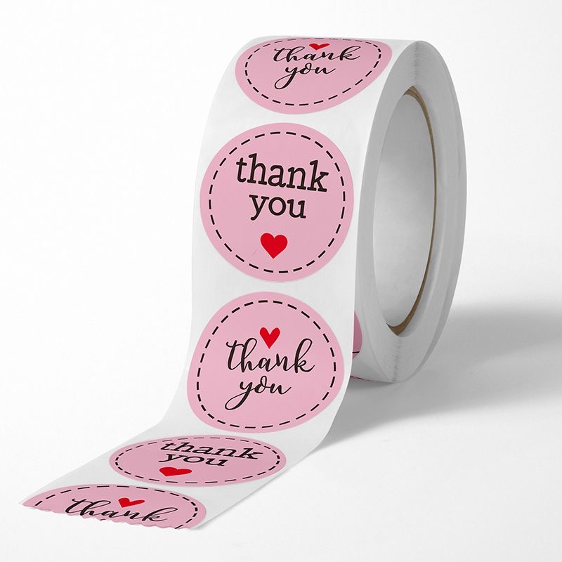 Logo Custom Made Thank You Business Roll Label Card Thank You Notes Colourful Cards Thank You Stickers For Small Business