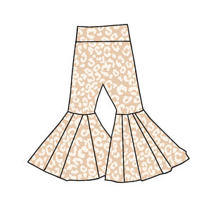 Trendy Kinderkleding Mode Stijl Aangepaste Prints Pastel Western Hoge Taille Meisjes Klokkenbodem Broek - Product Image 6