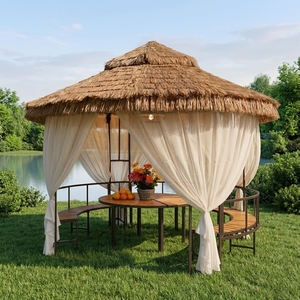 Pergola de jardin personnalisée en acier thermolaqué, <span class=keywords><strong>tente</strong></span> extérieure imperméable, gazebo - Product Image 1