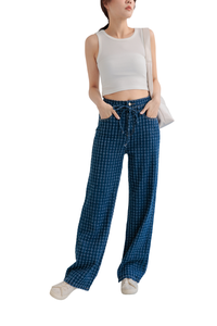 Pantalones Vaqueros Rectos de Mezclilla con Tela Jacquard de Algodón de Verano 2024, Personalizados al por Mayor, Transpirables, Estilo Hip Hop Urbano, Azul Claro con Logotipo - Product Image 2