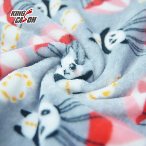 Kingcason Panda Skydiving Cute Animal Pattern Printed 280GSM 1.6M Recycled Flannel Fleece Fabrics for Winter Home Textile - Product Image 3