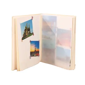 PU Leather And Glassine Paper DIY Perfect Bound Paper Photo Album For Wedding And Baby With Custom Logo Printing