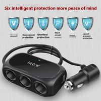 Adaptateur de prise 1 vers 3, marque YFL, matériau plastique, accessoires intérieurs de voiture, double prise USB, appareil 12V pour téléphone portable
