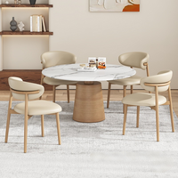 Chaise de salle à manger de style nordique moderne avec structure en acier massif, revêtement en cuir, design ergonomique, dossier amovible - Portable pour la maison