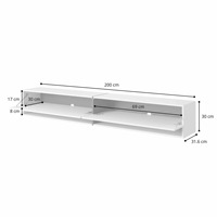 Service OEM ODM, design minimaliste moderne, meuble TV suspendu en MDF avec 2 compartiments ouverts pour le salon