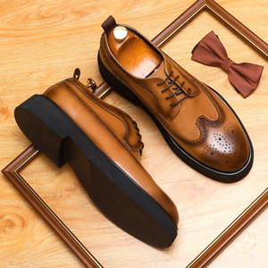 Zapatos Formales de Otoño de Cuero de Primera Calidad para Hombre, con Cordones, Color Marrón, para Bodas, Fiestas, Oficina, Zapatos Oxford Impermeables y Transpirables - Product Image 3