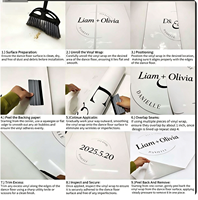 Autocollant de sol de danse personnalisé brillant, résistant à l'eau et amovible - Autocollants en vinyle personnalisés pour mariage avec nom et date - Décoration de fête