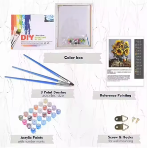 Taille personnalisée DIY <span class=keywords><strong>Acrylique</strong></span> Peintures Chiffres Image Maison Fleur Peint À La Main Toile Classique Dessin Animé <span class=keywords><strong>Paysage</strong></span> - Product Image 3