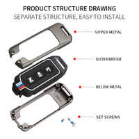 Alliage de zinc + Silicone moto clé étui protecteur métal clé de voiture sac couvre adapté pour Honda
