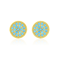 Petites boucles d'oreilles vintage en turquoise, en argent sterling 925, avec breloque cercle, simples, pour femme, bijoux de fête, Arete