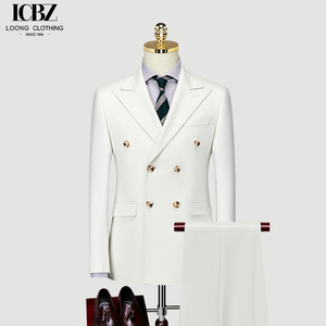 <span class=keywords><strong>Costume</strong></span> de marié de Style britannique hommes <span class=keywords><strong>costume</strong></span> de robe de mariée coupe formelle professionnelle à double boutonnage pour hommes - Product Image 6