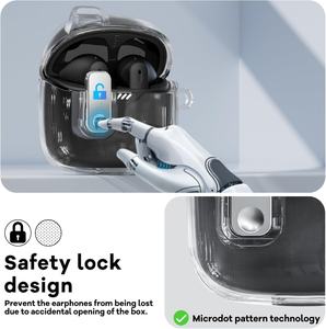 Nouvelle coque de protection antichute en TPU écologique pour Tune Flex, avec petit fermoir électroplaqué en forme de haricot de cristal pour écouteurs - Product Image 4