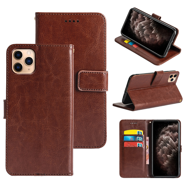 Premium Magnetic TPU Leather Shockproof Flip Wallet Case Business Design Compatible with for 14/13/12/11 Pro/XR/X/XS Max/8/7