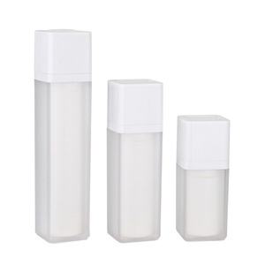 Nouvelle bouteille cosmétique sans air à pompe rotative de 15 ml, 30 ml, 50 ml, transparente, double couche, épaissie, carrée, vide, pour lotion - Product Image 4