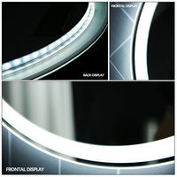 Bande lumineuse LED intelligente, moderne, circulaire, givrée, à intensité variable et à écran tactile pour hôtels, salles de bain, salons et gymnases