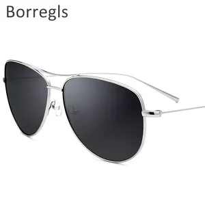 Borregls B saf titanyum güneş gözlüğü erkekler Ultralight havacılık güneş gözlüğü kadınlar için erkek Aviador aynalı polarize Sunglass 301