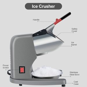 出厂价不锈钢电动碎冰机 2 刀片家用雪锥机 含盖碗 - Product Image 2