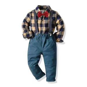 Enfant en bas âge garçons espagnol vêtements ensemble enfants à manches courtes chemise jarretelle Shorts tenues d'été bébé garçons vêtements ensembles - Product Image 2
