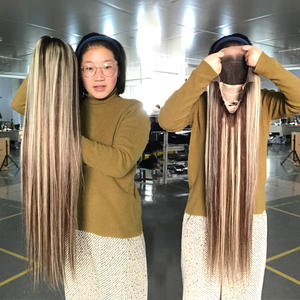 New Design 613 with #27 Color Highlight <strong>Wig</strong> SDD Raw Indian <strong>Hair</strong> 300% Density 13x4 13x6 Straight <strong>Wigs</strong> <strong>Human</strong> <strong>Hair</strong> Lace Front - Product Image 5