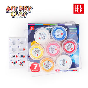 Ensemble de pâte à <span class=keywords><strong>modeler</strong></span> à séchage à l'air de 7 couleurs avec des moules - Pâte à <span class=keywords><strong>modeler</strong></span> sur le thème des animaux et de l'espace pour les enfants, jouets éducatifs DIY - Product Image 3