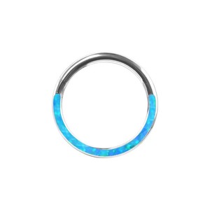 Anneau de nez, boucle d'oreille et anneau de cartilage d'oreille en titane F136, <span class=keywords><strong>opale</strong></span> plate, sans soudure, bijoux de piercing à <span class=keywords><strong>fermeture</strong></span> - Product Image 4