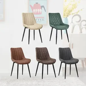 Cheap Nordic Modern Luxury Upholstered Dine Coffee Restaurant Metal Leg Velvet Leather Dining Chair For Living Room Furniture