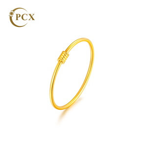 Brazalete de Oro Sólido de 24K PCX, Oro Puro 999, Brazalete Ajustable Minimalista, Joyería Fina de Marcas de Lujo <span class=keywords><strong>para</strong></span> Mujer, <span class=keywords><strong>para</strong></span> <span class=keywords><strong>Bodas</strong></span> - Product Image 1