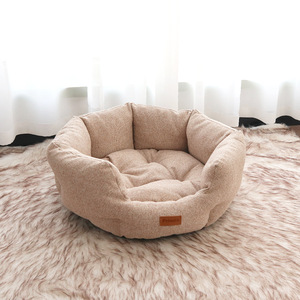 سرير للقطط من سينسمار بتصميم يحاكي الكتان مع تصميم للنوم العميق وسادة شتوية سميكة ودافئة - Product Image 6