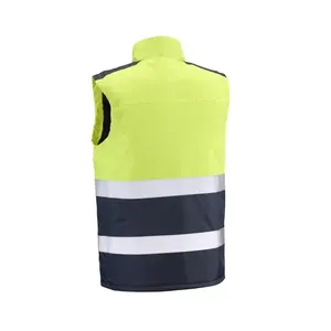 Gilet - HV717YDN XS Elbrus - Colore: Giallo fluorescente/blu - Strisce riflettenti 3M Scotchlite. Tre tasche superiori - Product Image 2