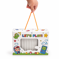 Boîte cadeau personnalisée sur le thème des jeux de pixels pour enfants, avec poignée de transport, pour les fêtes d'enfants