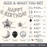 Ensemble de ballons pour décorations d'anniversaire, ballons 3D pour la décoration de la chambre des filles et des garçons