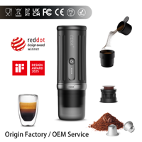 Machine à Café Portable Automatique Mini Expresso avec Capsules – Cafetière Manuelle Portable
