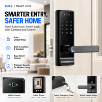Interphone vidéo WiFi Tuya, étanche, avec reconnaissance faciale, serrure de porte à empreintes digitales, serrure intelligente à distance pour porte en bois, stockage dans le cloud