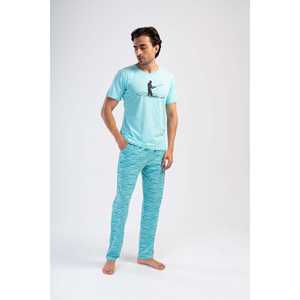 Men's Casual Home Wear Crew Neck Short-Sleeve <b>Pajama</b> Set with Pockets Silk Cotton Fabric Custom Logo <b>Thermal</b> Print Pattern - Product Image 4