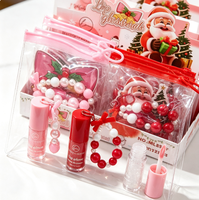 Nouveau Coffret de Brillants à Lèvres Liquides Minéraux Scintillants Noël 2026 avec Bracelet Perles Mignon – Kit Maquillage Festif pour les Lèvres – Vente en Gros