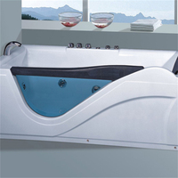 Baignoire à remous autoportante en acrylique moderne, design écologique, fonction cascade, fonction de trempage pour salle de bain
