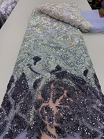 Dentelle en tulle brodée de perles NI.AI, dentelle en filet colorée avec des sequins, dentelle africaine pour robe de mariée