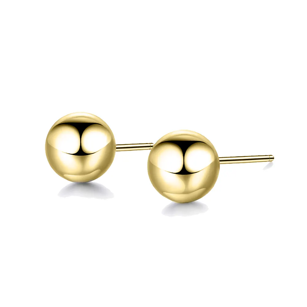 eManco 8mm Classic Doudou Ear Stud Cheap 316L Stainless Steel Small Round Ball Earrings Wholesale Fashion Jewelry Girls