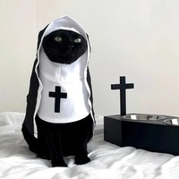 Déguisement de chat mignon pour fête, vêtements de chaton Jésus pour petits et moyens chiens et chats, costumes de cosplay amusants pour animaux de compagnie, accessoire pour chiot